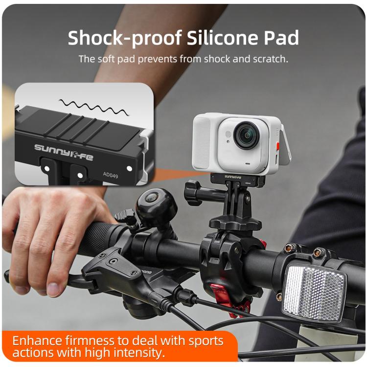 For Insta360 GO Ultra Sunnylife Magnetic Quick Release Adapter Mount Foldable Base Dual-Claws 1/4 Adapter  - Black