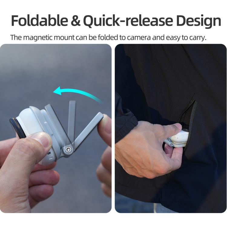 For Insta360 GO Ultra Sunnylife Magnetic Mount Tabletop Base Bracket  - Grey