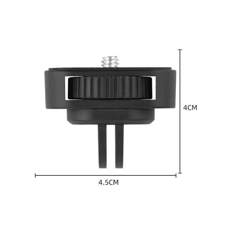 1/4 inch Screw Adjustable ABS Action Camera Tripod Adapter  - Black