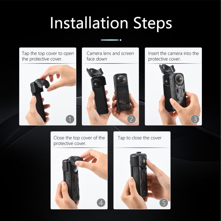 For Insta360 X5 / X4 Screen Lens Protective Cover  - Black