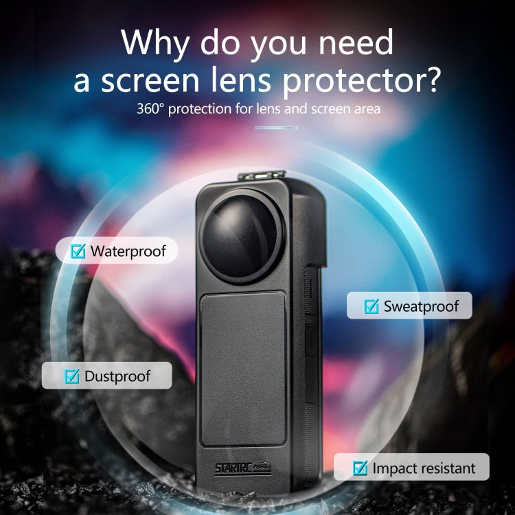 For Insta360 X5 / X4 Screen Lens Protective Cover  - Black