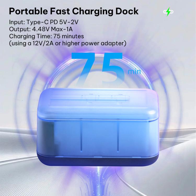 For Insta360 X4 Air Dual-Channel Battery Charger Storage Box Charging Hub With LED Indicators  - Transparent