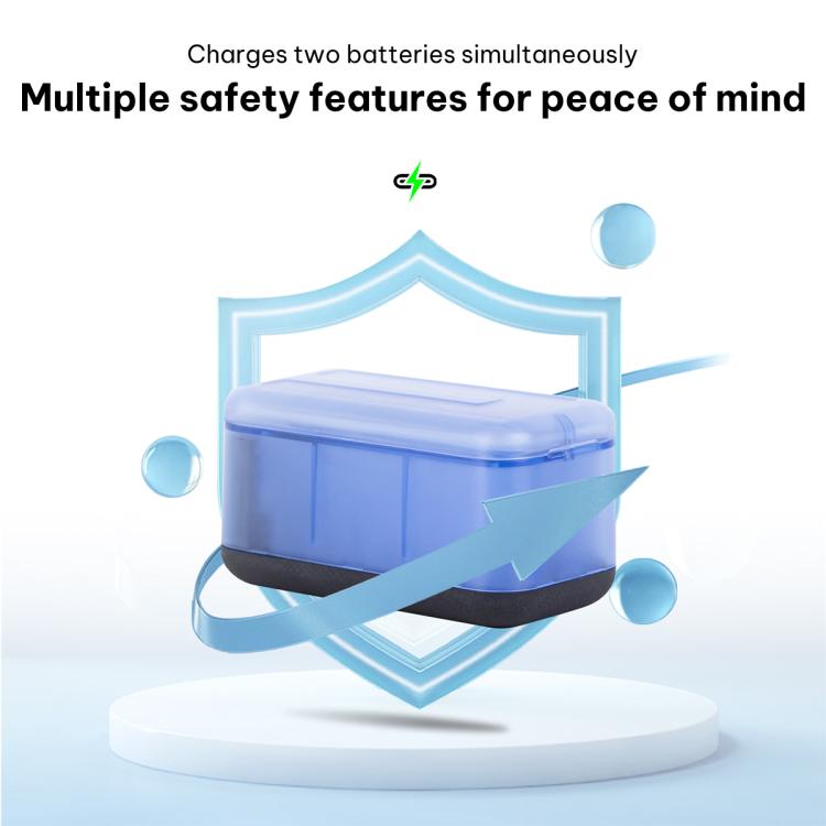 For Insta360 X4 Air Dual-Channel Battery Charger Storage Box Charging Hub With LED Indicators  - Transparent