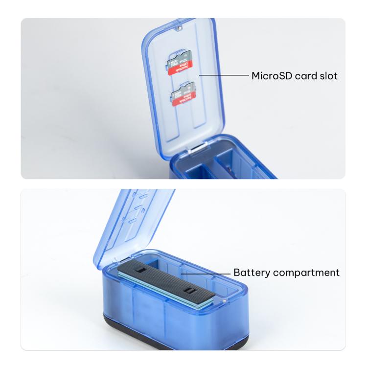 For Insta360 X4 Air Dual-Channel Battery Charger Storage Box Charging Hub With LED Indicators  - Transparent