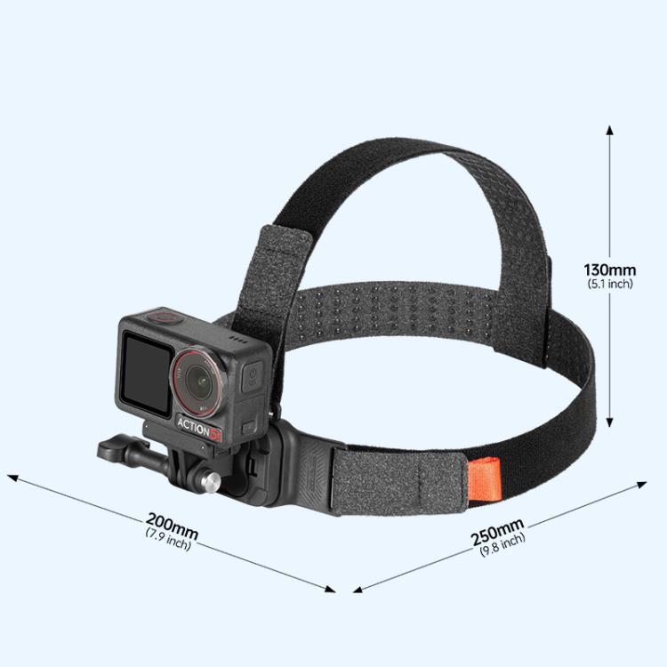 STARTRC Adjustable Head Strap Magnetic Eco-friendly Vlog POV Mount Belt for GoPro, Insta360, DJI Osmo Action and Other Action Cameras  - Black
