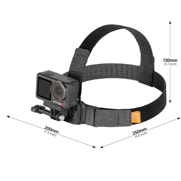 STARTRC Adjustable Head Strap Magnetic Eco-friendly Vlog POV Mount Belt for GoPro, Insta360, DJI Osmo Action and Other Action Cameras  - Black