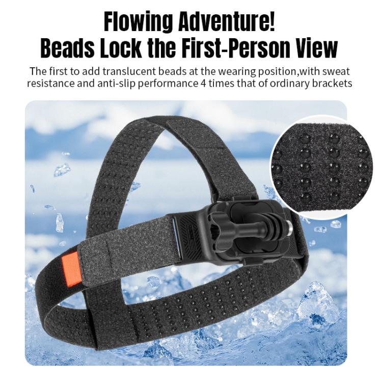 STARTRC Adjustable Head Strap Magnetic Eco-friendly Vlog POV Mount Belt for GoPro, Insta360, DJI Osmo Action and Other Action Cameras  - Black
