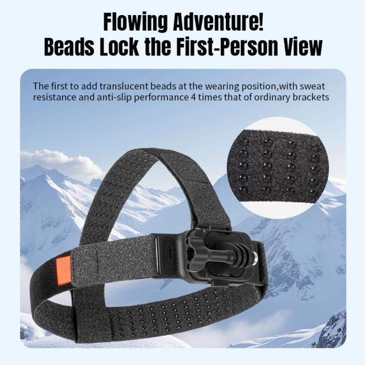 STARTRC Adjustable Head Strap Magnetic Eco-friendly Vlog POV Mount Belt for GoPro, Insta360, DJI Osmo Action and Other Action Cameras  - Black