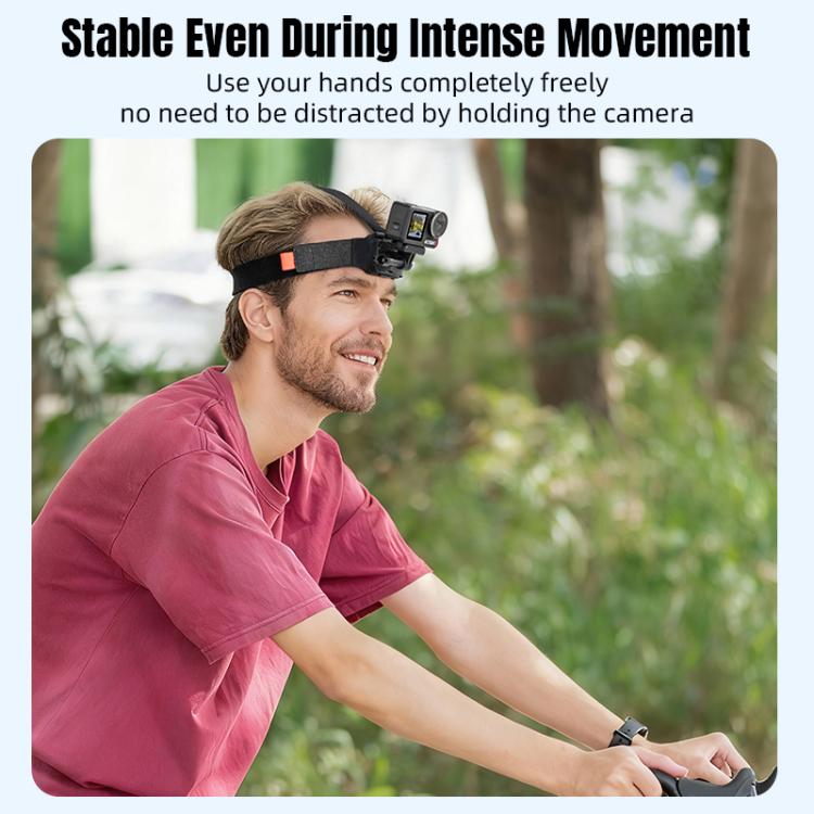STARTRC Adjustable Head Strap Magnetic Eco-friendly Vlog POV Mount Belt for GoPro, Insta360, DJI Osmo Action and Other Action Cameras  - Black