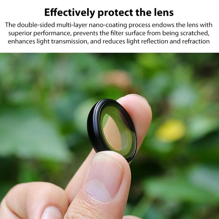 For Insta360 GO Ultra Aluminum Alloy HD Glass Lens Protector  - Black