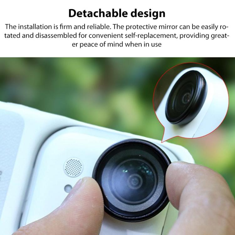 For Insta360 GO Ultra Aluminum Alloy HD Glass Lens Protector  - Black