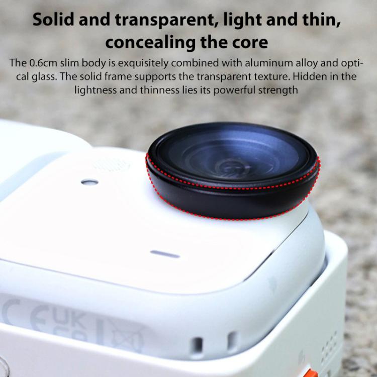 For Insta360 GO Ultra Aluminum Alloy HD Glass Lens Protector  - Black