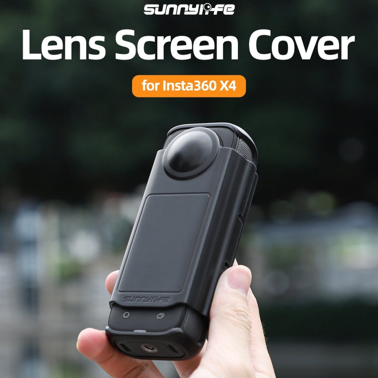 For Insta360 X4 Sunnylife Integrated Lens Screen Protective Cover  - Transparent Black