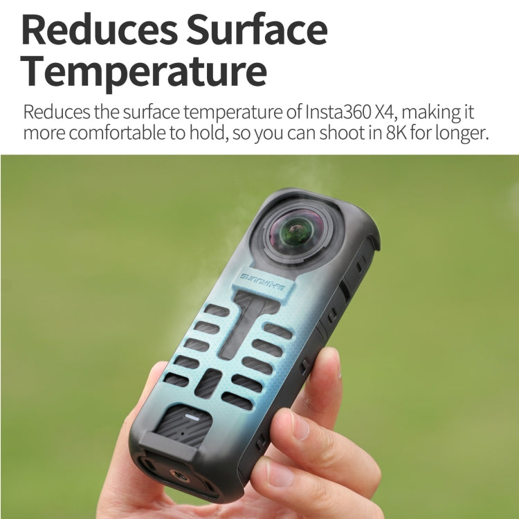 For Insta360 X4 Sunnylife Graphene Case High Thermal Conductivity Protective Case with Hand Strap  - Black