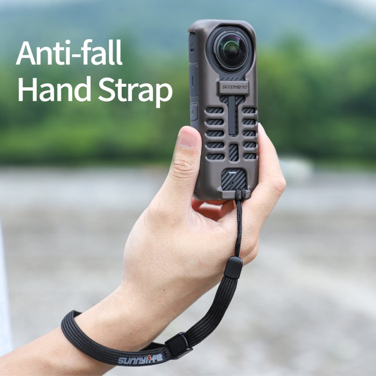 For Insta360 X4 Sunnylife Graphene Case High Thermal Conductivity Protective Case with Hand Strap  - Black