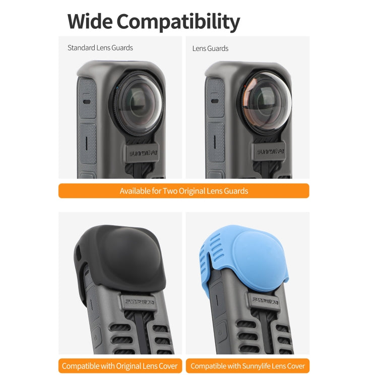 For Insta360 X4 Sunnylife Graphene Case High Thermal Conductivity Protective Case with Hand Strap  - Black