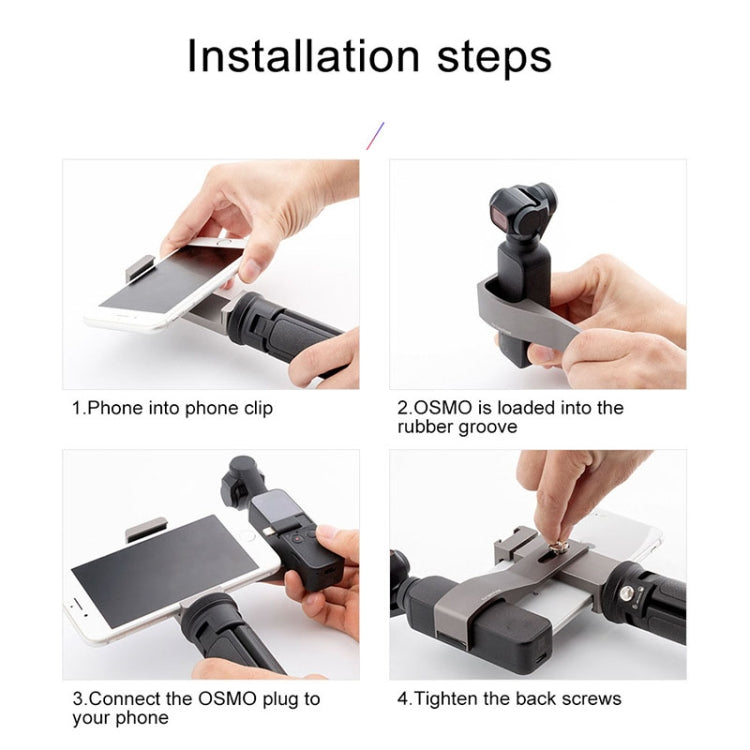 Multifunction Aluminum Alloy Smartphone Fixing Clamp Expansion Holder Bracket for DJI OSMO Pocket
