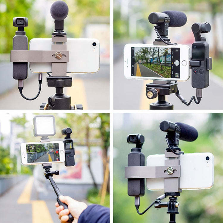 Multifunction Aluminum Alloy Smartphone Fixing Clamp Expansion Holder Bracket for DJI OSMO Pocket