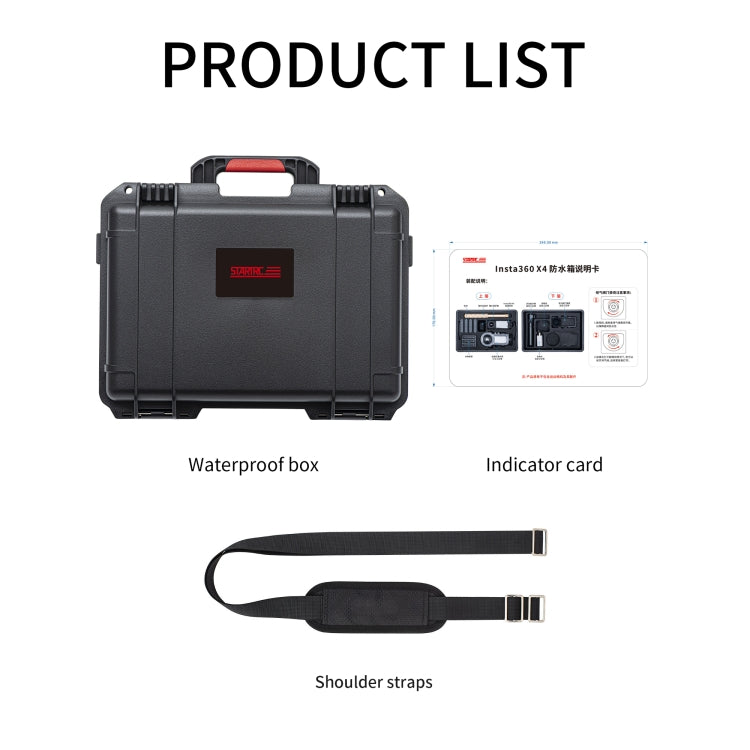 For Insta360 X4 STARTRC Waterproof EVA ABS Dual-layer Suitcase Storage Box  - Black