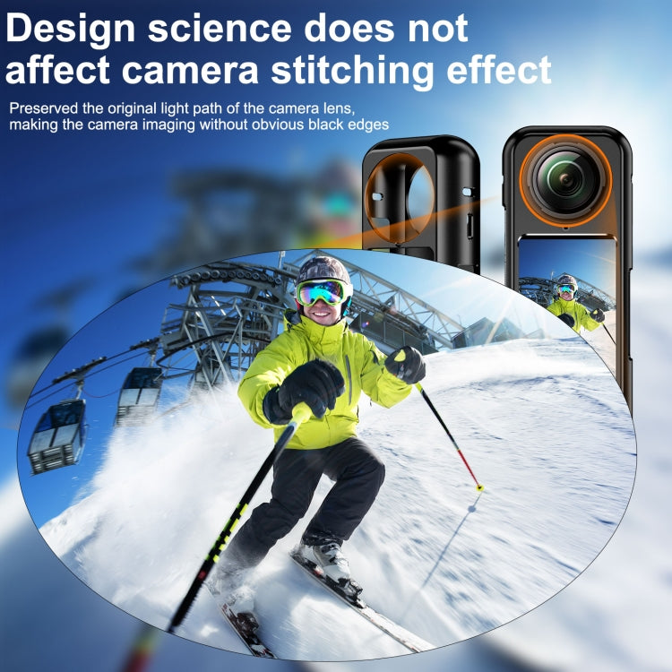 For Insta360 X4 Aluminum Alloy Metal Protective Cage Housing Frame  - Black