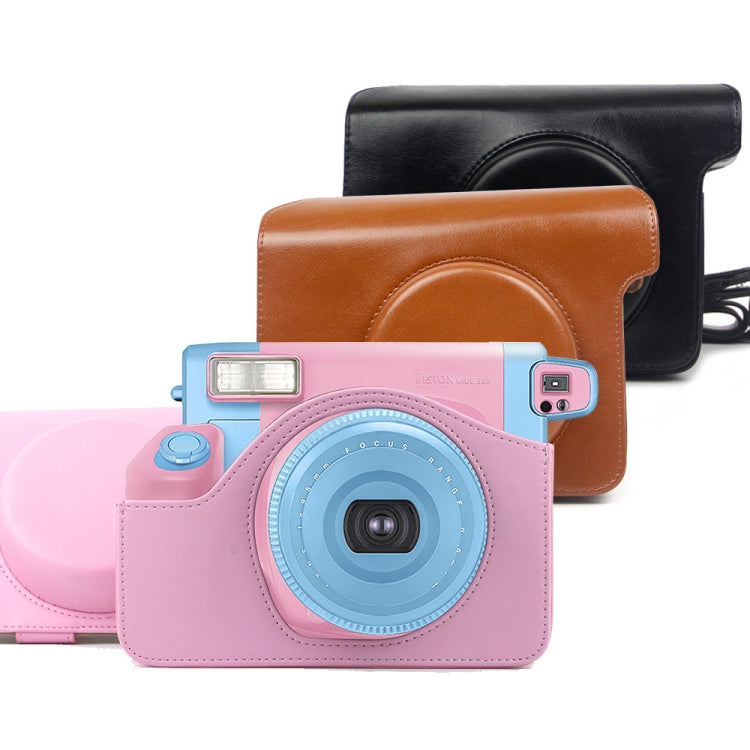 Vintage PU Leather Case Bag for Polaroid W300 Camera, with Adjustable Shoulder Strap