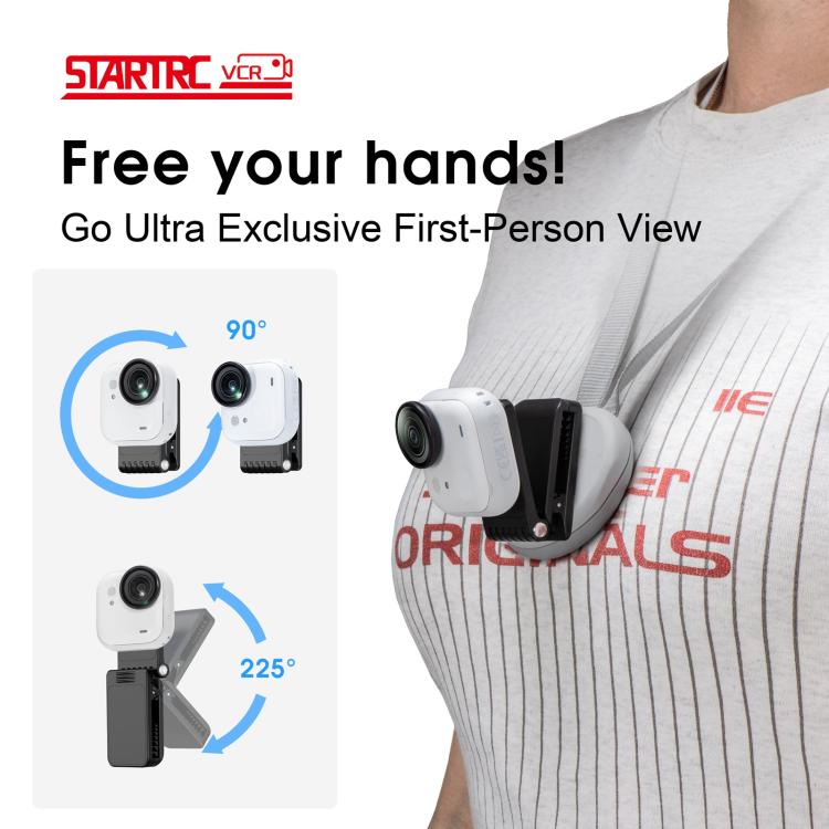 For Insta360 GO Ultra STARTRC Magnetic Clip Mount Multi-Angle Hands-Free POV Clip  - Black
