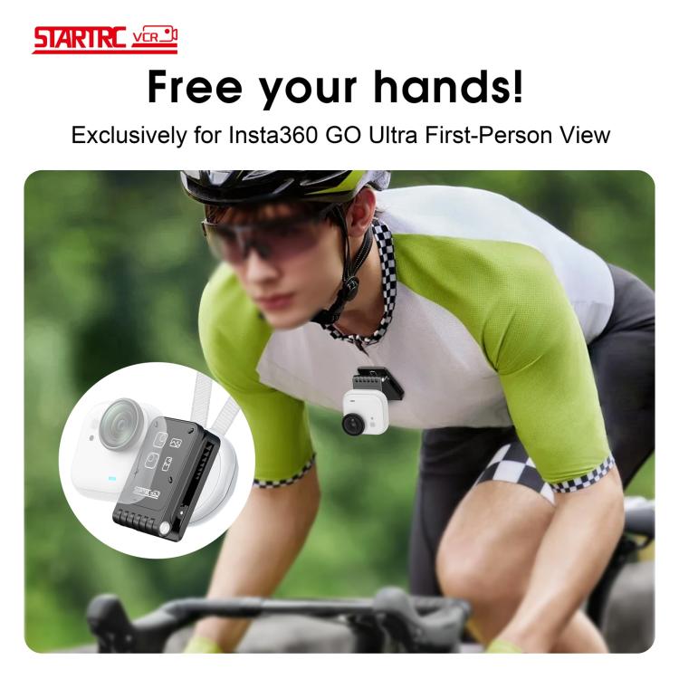 For Insta360 GO Ultra STARTRC Magnetic Clip Mount Multi-Angle Hands-Free POV Clip  - Black