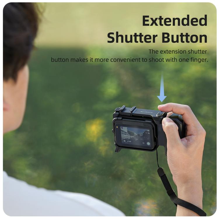 Sunnylife Street Photography Handle Ergonomic Hand Grip Quick Release Shutter Handle for Insta360 Ace Pro 2 / 1  - Black