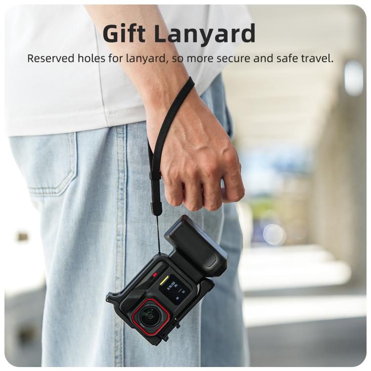 Sunnylife Street Photography Handle Ergonomic Hand Grip Quick Release Shutter Handle for Insta360 Ace Pro 2 / 1  - Black