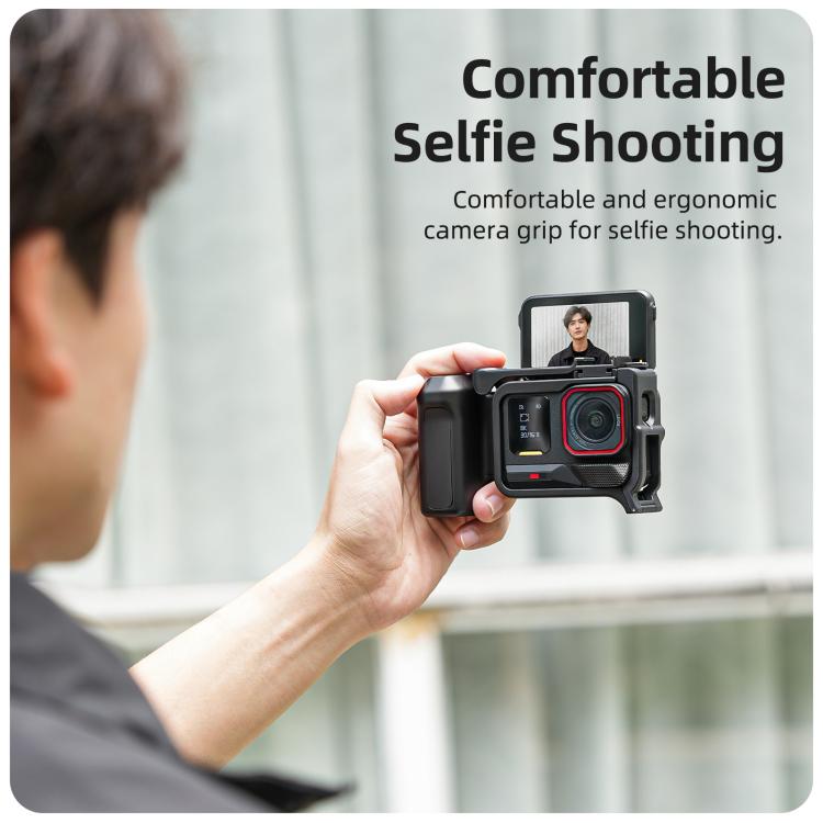 Sunnylife Street Photography Handle Ergonomic Hand Grip Quick Release Shutter Handle for Insta360 Ace Pro 2 / 1  - Black