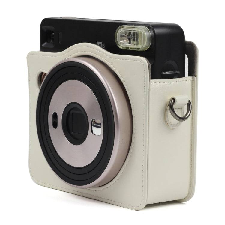 Pearly Lustre PU Leather Case Bag for FUJIFILM Instax SQUARE SQ6 Camera, with Adjustable Shoulder Strap