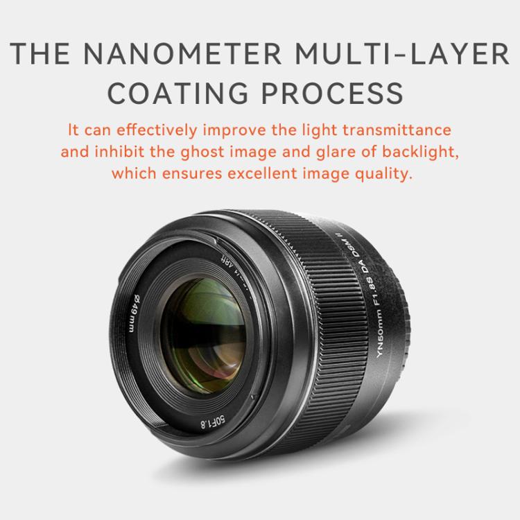YONGNUO YN50mm F1.8S DA DSM II APS-C Frame Prime Lens for Sony E-mount Mirrorless Cameras  - Black