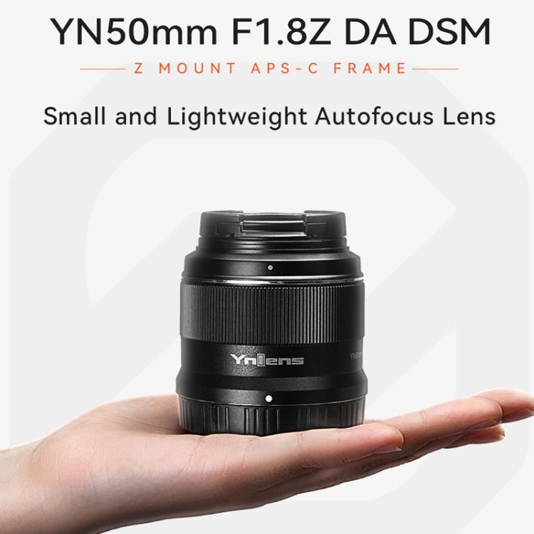 YONGNUO YN50mm F1.8Z DA DSM APS-C Frame Auto Focus Lens for Nikon Z-mount Mirrorless Cameras  - Black