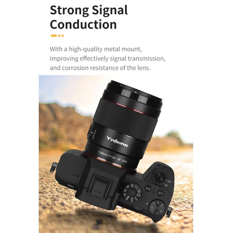 YONGNUO YN85mm F1.8S DSM Prime Lens for Sony ILCE-7M4 / ILCE-7SM3 E-mount Full-frame  - Black