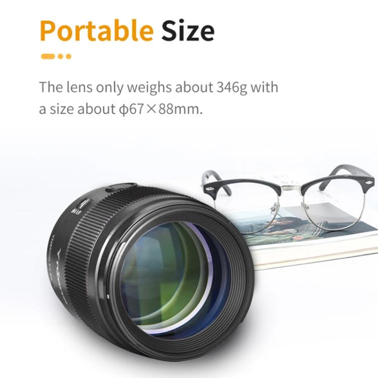YONGNUO YN85mm F1.8S DSM Prime Lens for Sony ILCE-7M4 / ILCE-7SM3 E-mount Full-frame  - Black