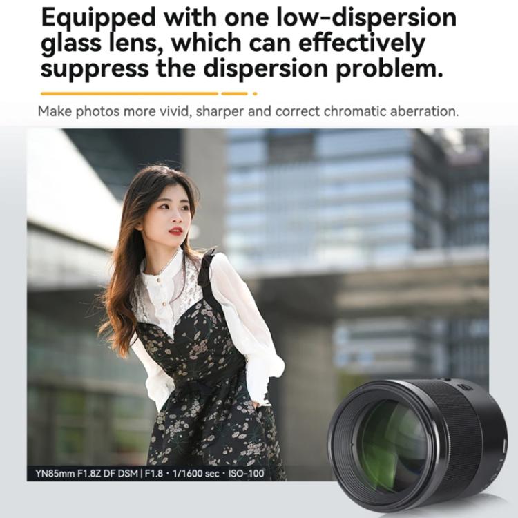 YONGNUO YN85mm F1.8Z DF DSM Lens for Nikon Z6II / Z7II Z-mount Full-frame  - Black