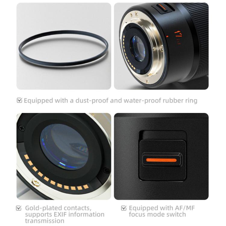 YONGNUO YN17mm F1.7M M4/3 Mount Lens for Mirrorless Cameras  - Black