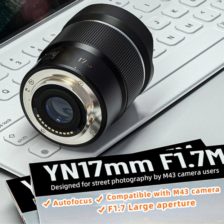 YONGNUO YN17mm F1.7M M4/3 Mount Lens for Mirrorless Cameras  - Black