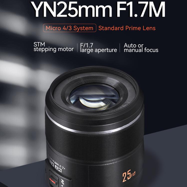 YONGNUO YN25mm F1.7M STM M4/3 Mount Lens for Panasonic / Olympus  - Black