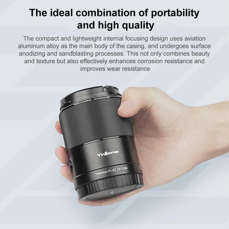 YONGNUO YN50mm F1.8Z DF DSM Full Frame Auto Focus Standard Prime Lens for Nikon Z-mount Mirrorless Cameras  - Black