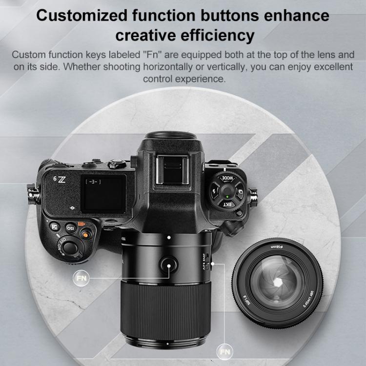 YONGNUO YN50mm F1.8Z DF DSM Full Frame Auto Focus Standard Prime Lens for Nikon Z-mount Mirrorless Cameras  - Black