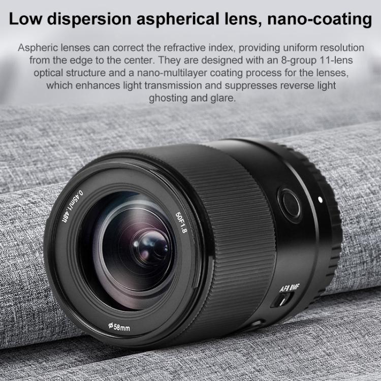 YONGNUO YN50mm F1.8Z DF DSM Full Frame Auto Focus Standard Prime Lens for Nikon Z-mount Mirrorless Cameras  - Black