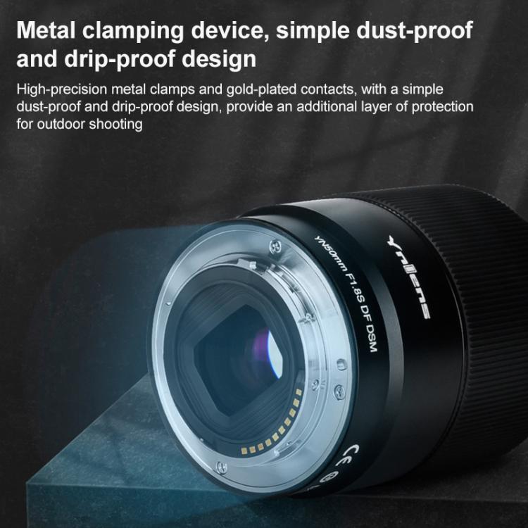 YONGNUO YN50mm F1.8S DF DSM Full Frame Auto Focus Standard Prime Lens for Sony E-mount Mirrorless Cameras  - Black