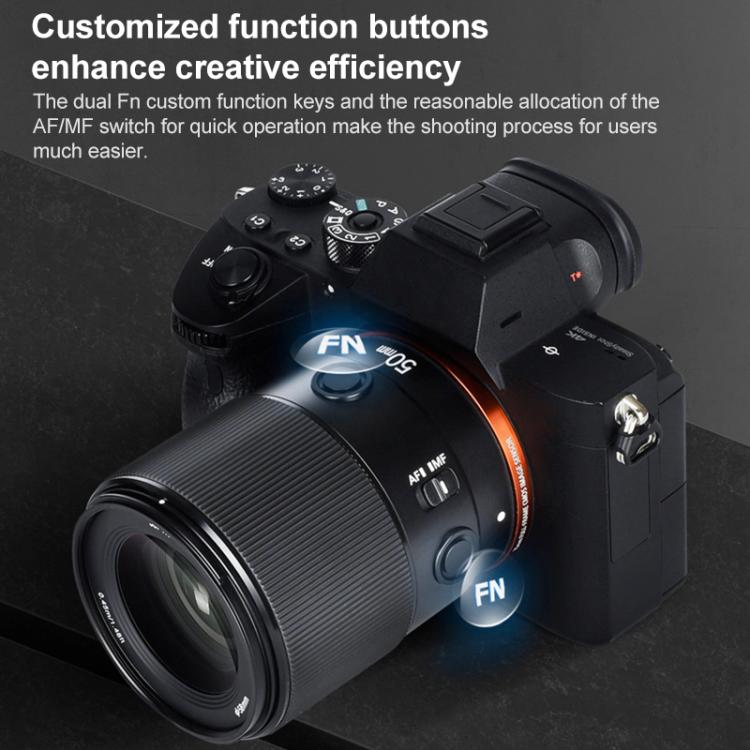 YONGNUO YN50mm F1.8S DF DSM Full Frame Auto Focus Standard Prime Lens for Sony E-mount Mirrorless Cameras  - Black