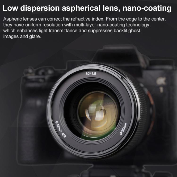 YONGNUO YN50mm F1.8S DF DSM Full Frame Auto Focus Standard Prime Lens for Sony E-mount Mirrorless Cameras  - Black