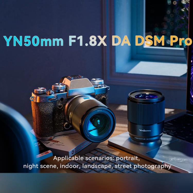 YONGNUO YN50mm F1.8X DA DSM Pro APS-C Frame Standard Prime Lens for FUJIFILM X-mount Mirrorless Cameras  - Black