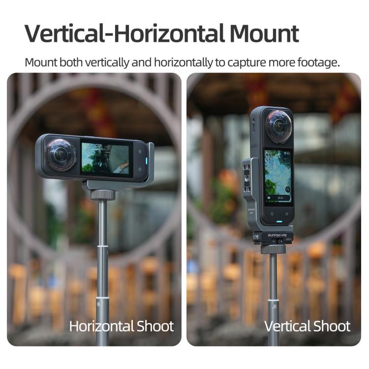 For Insta360 X5 / X4 Sunnylife L-Type Vertical-Horizontal Magnetic Mount with DZ015 Magnetic Adapter Quick Release Mount Adapter Stand  - Grey