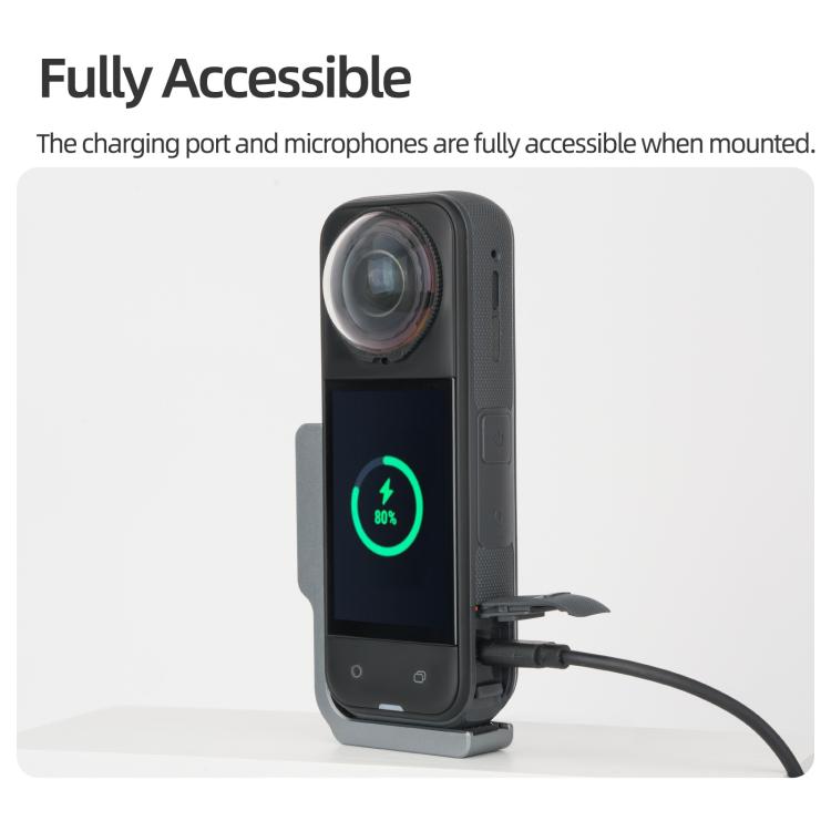 For Insta360 X5 / X4 Sunnylife L-Type Vertical-Horizontal Magnetic Mount with DZ015 Magnetic Adapter Quick Release Mount Adapter Stand  - Grey
