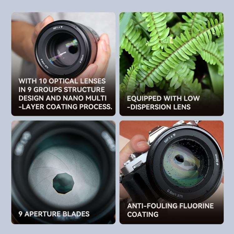 YONGNUO YN56mm F1.4Z DA DSM WL Pro APS-C Frame Lens with Remote Control for Nikon Z-mount  - Black