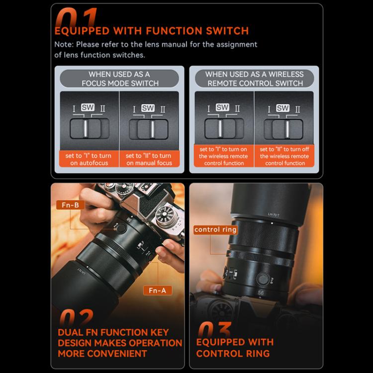 YONGNUO YN56mm F1.4Z DA DSM WL Pro APS-C Frame Lens with Remote Control for Nikon Z-mount  - Black